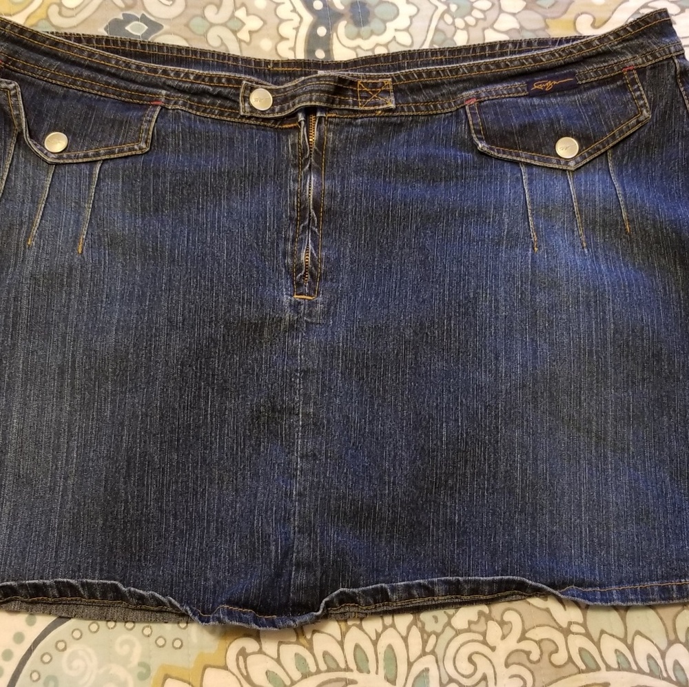 Fubu plus size denim mini skirt